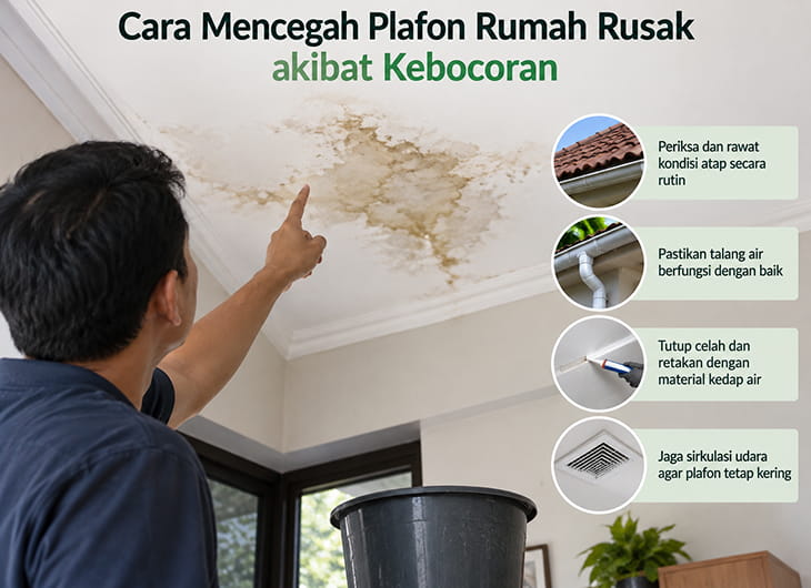 Cara Mencegah Plafon Rumah Rusak akibat Kebocoran