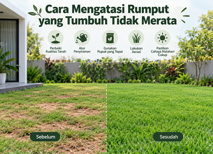 Cara Mengatasi Rumput yang Tumbuh Tidak Merata
