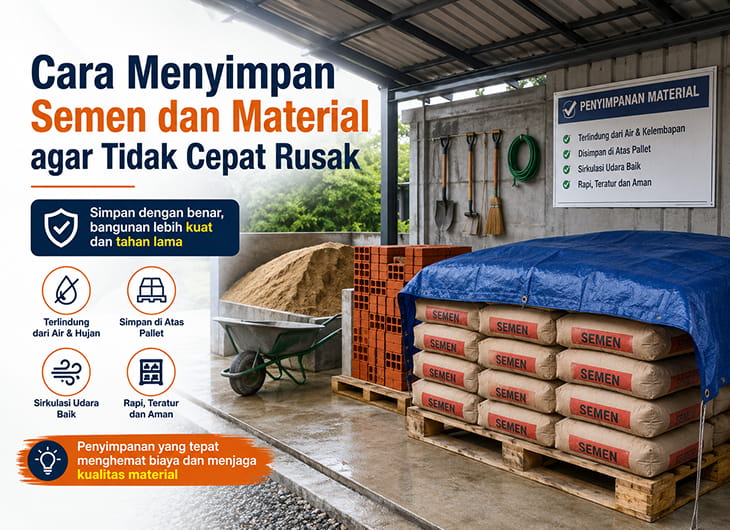 Cara Menyimpan Semen dan Material agar Tidak Cepat Rusak