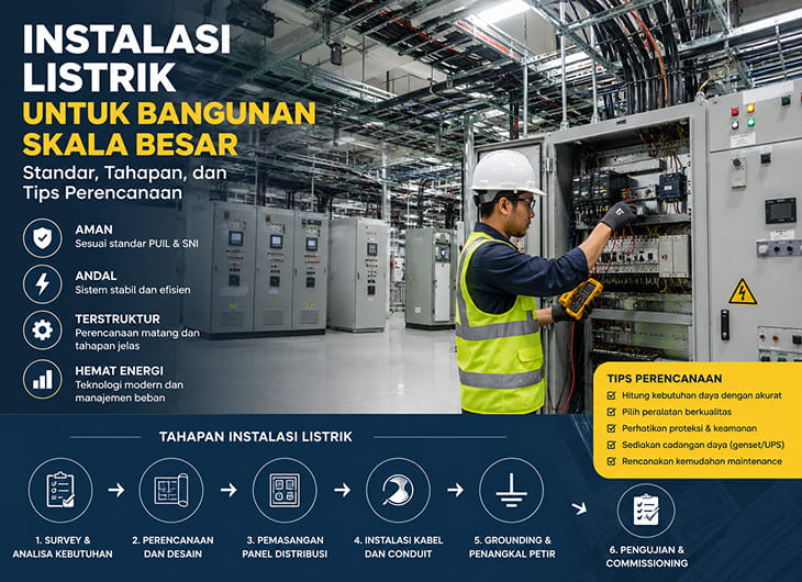 Instalasi Listrik untuk Bangunan Skala Besar: Standar, Tahapan, dan Tips Perencanaan
