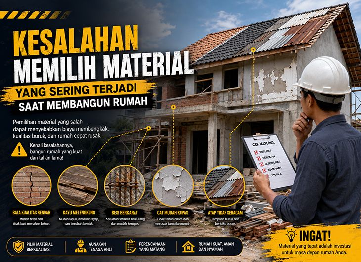 Kesalahan Memilih Material yang Sering Terjadi saat Membangun Rumah