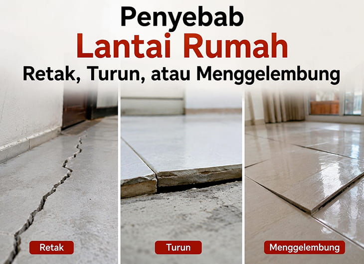 Penyebab Lantai Rumah Retak, Turun, atau Menggelembung