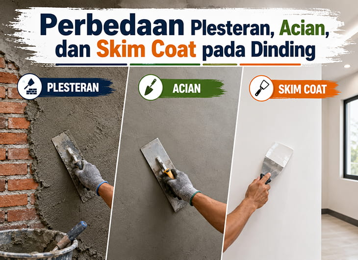 Perbedaan Plesteran, Acian, dan Skim Coat pada Dinding