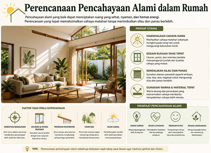 Perencanaan Pencahayaan Alami dalam Rumah: Kunci Hunian Sehat dan Hemat Energi