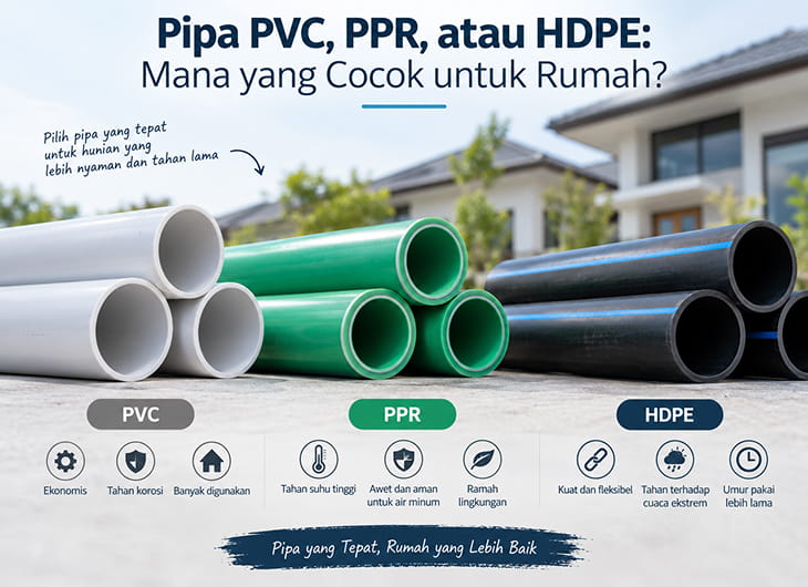 Pipa PVC, PPR, atau HDPE: Mana yang Cocok untuk Rumah?