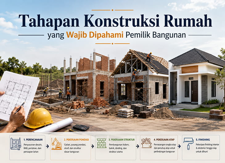 Tahapan Konstruksi Rumah yang Wajib Dipahami Pemilik Bangunan