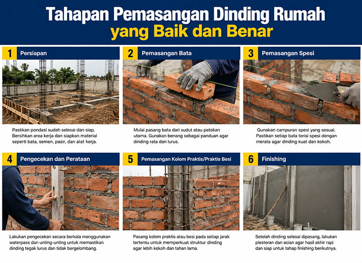 Tahapan Pemasangan Dinding Rumah yang Baik dan Benar